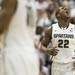 Michigan State sophomore Branden Dawson reacts after dunking the ball during the first half at Breslin Center in East Lansing on Tuesday, Feb. 12. Melanie Maxwell I AnnArbor.com